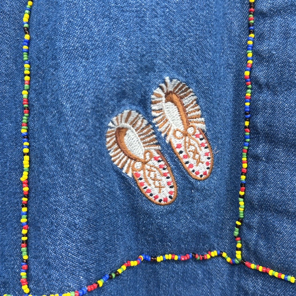 The Eagle’s Eye VTG Native American Denim Button‎ Down Shirt Size Medium - Picture 7 of 9